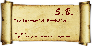 Steigerwald Borbála névjegykártya