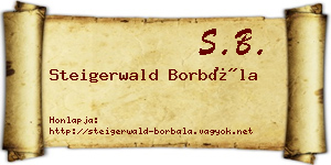 Steigerwald Borbála névjegykártya